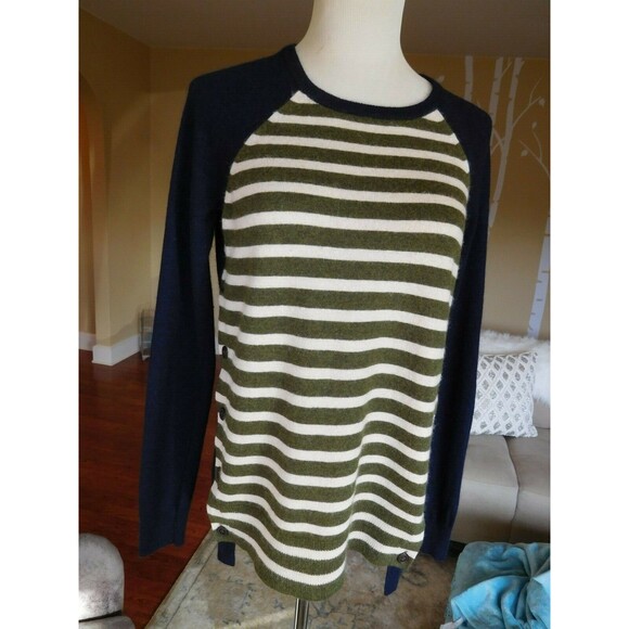 Darling J.CREW "Side Button Sweater" Striped Long Sleeve Crew Neck Sweater SZ XS - Picture 5 of 10